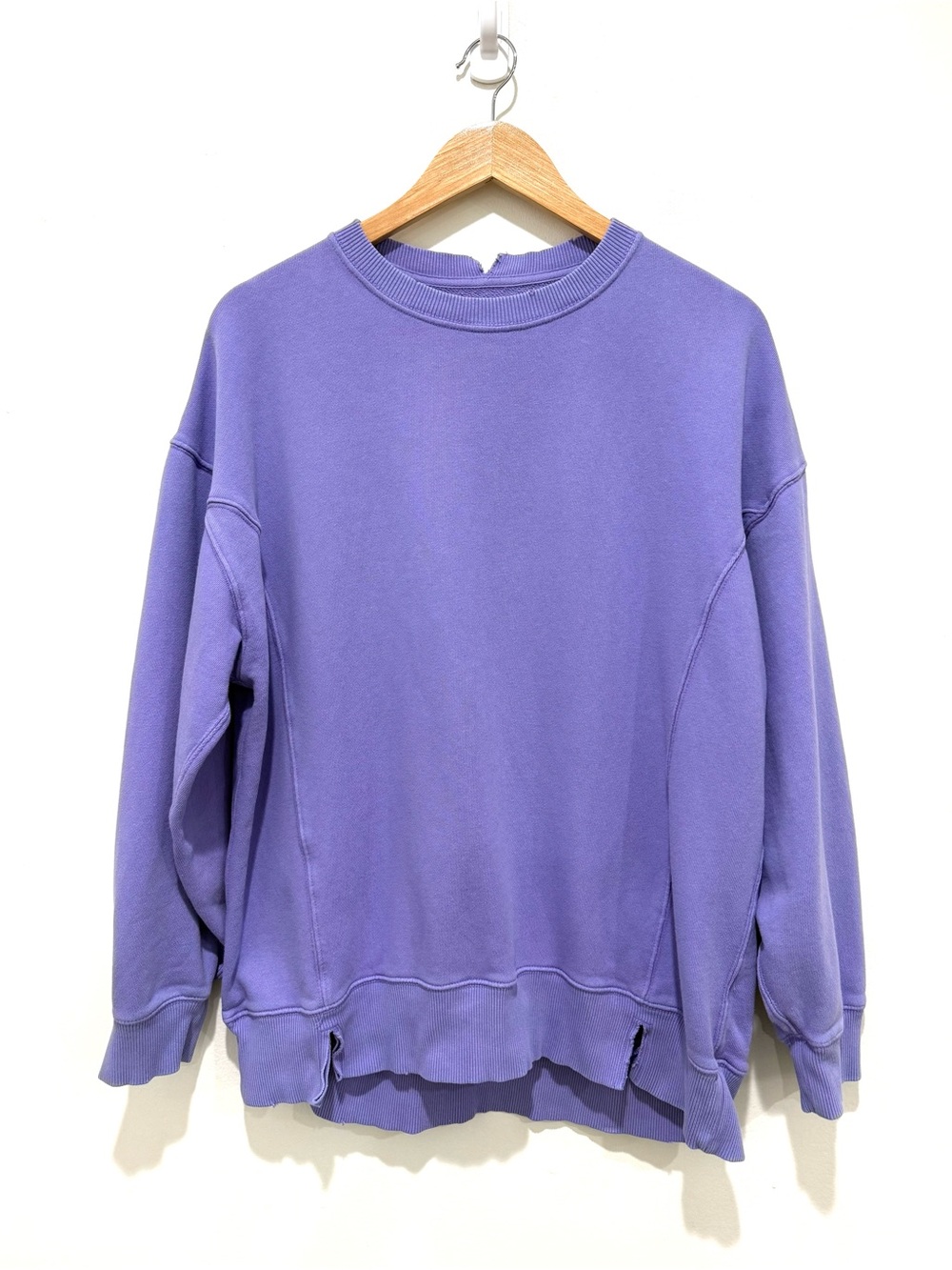 Aerie The Chill Purple Oversize Loose Crew Neck Cotton Pullover Sweatshirt Small